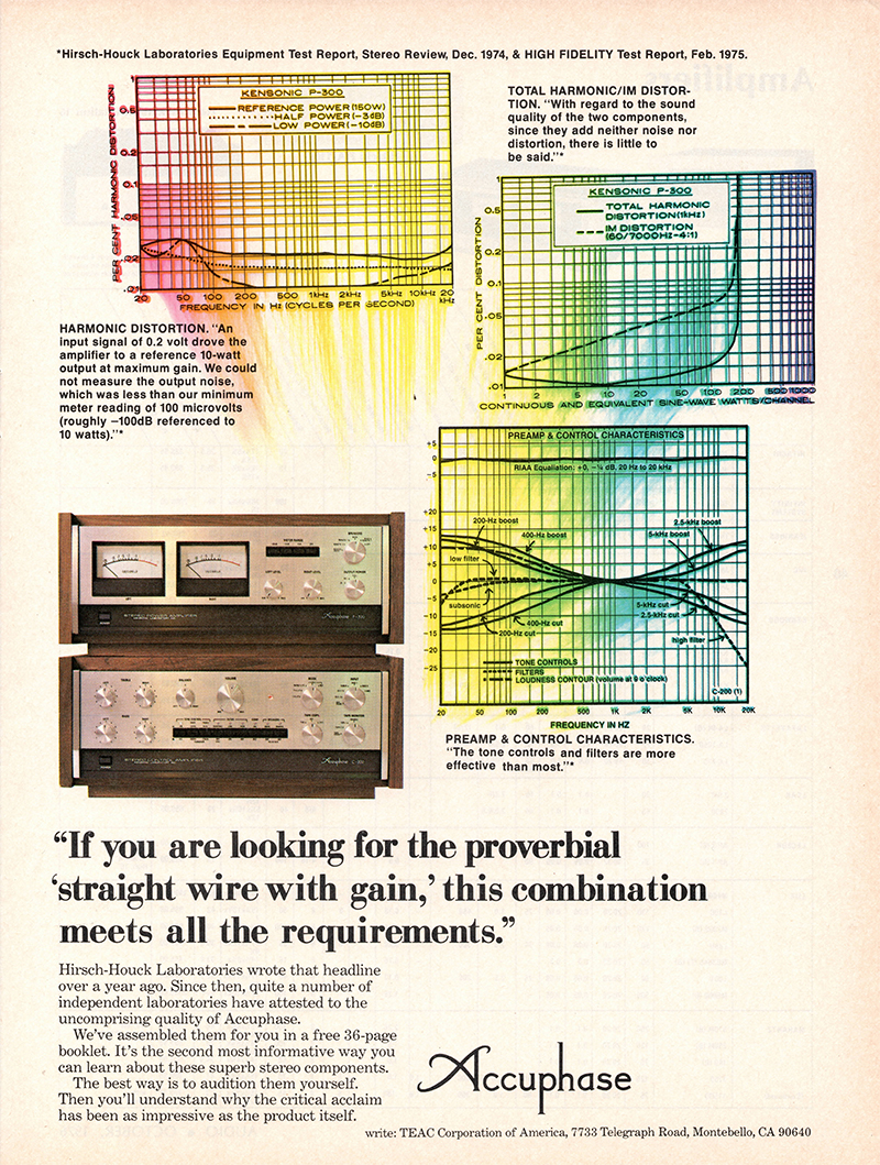 Accuphase advertisement in Audio, October 1976