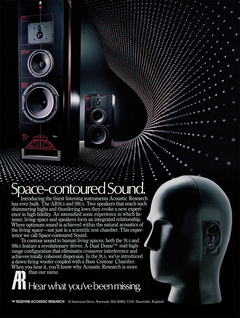 Acoustic Research advertisement in Audio, April 1983