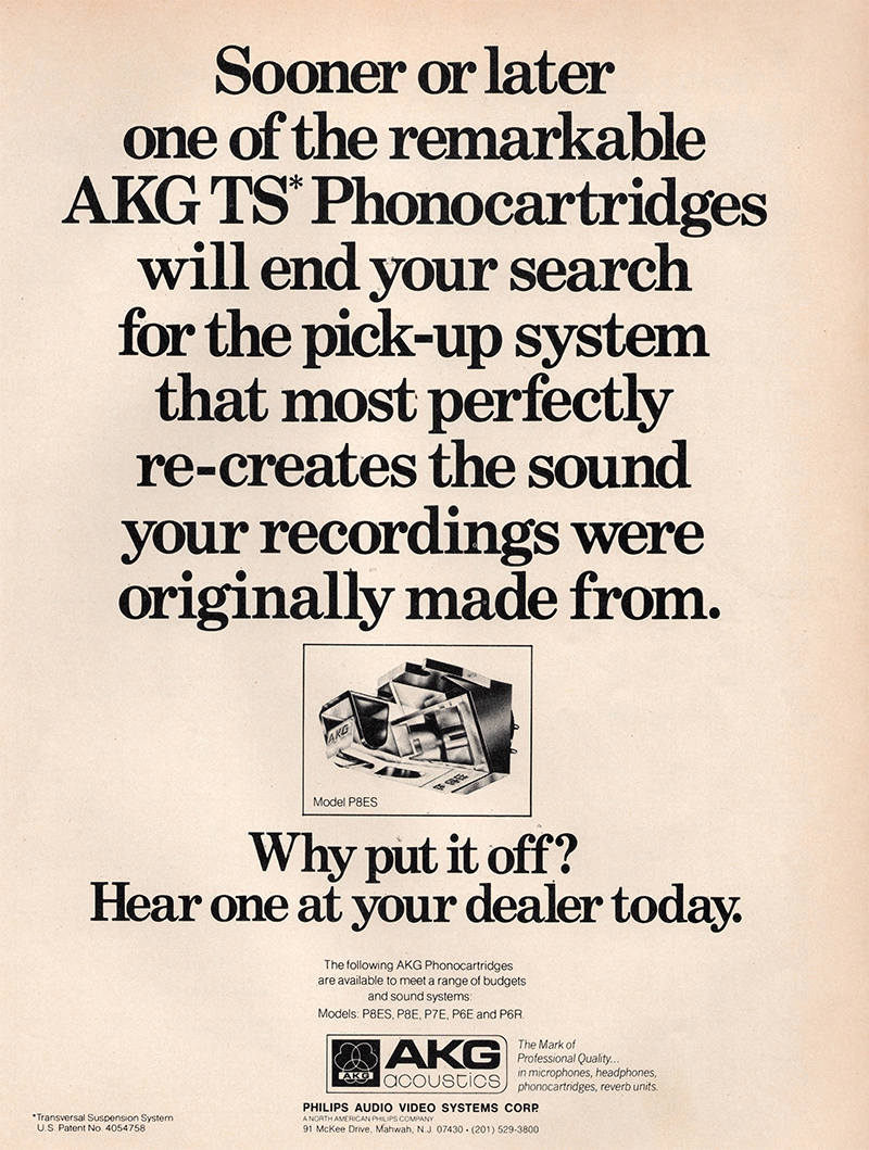 AKG advertisement in Audio, October 1978