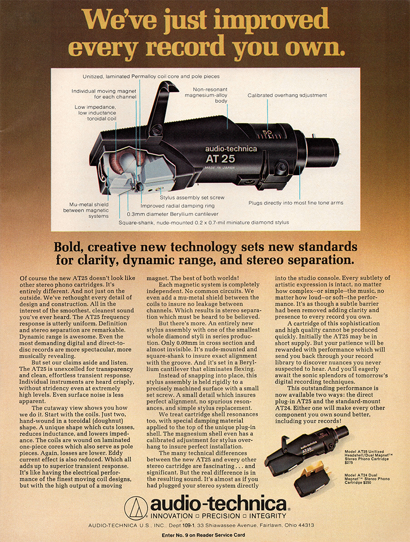Audio Technica advertisement in Audio, October 1979