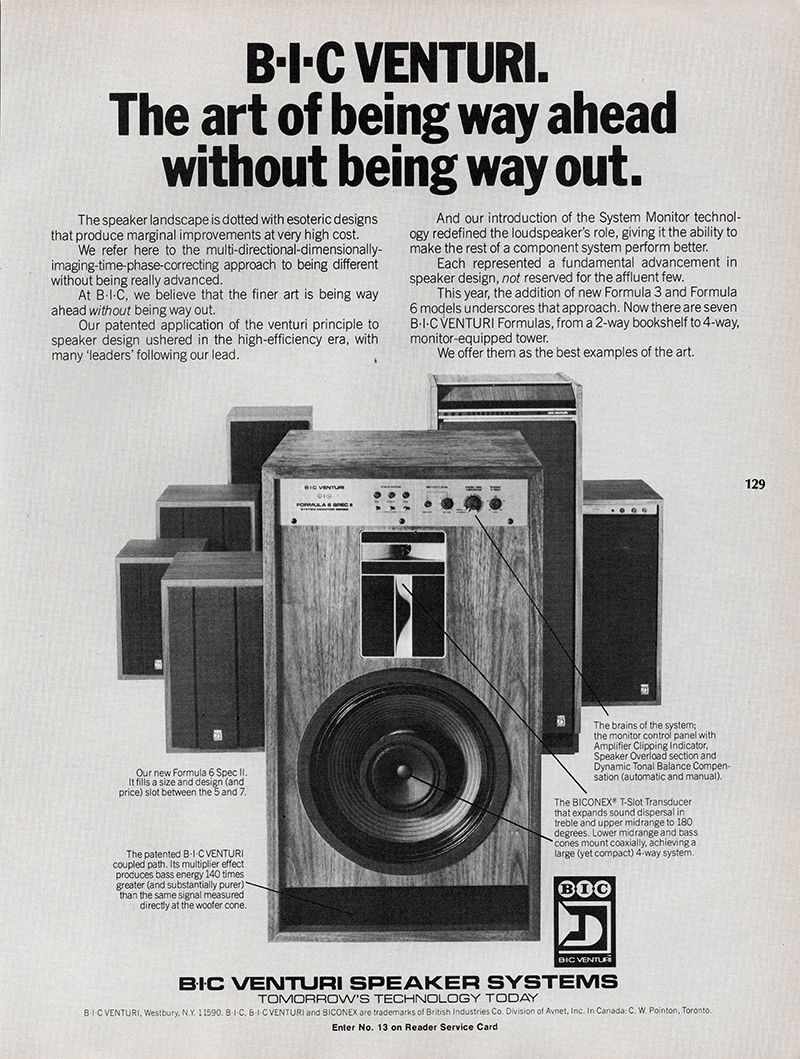 BIC advertisement in Audio, October 1977