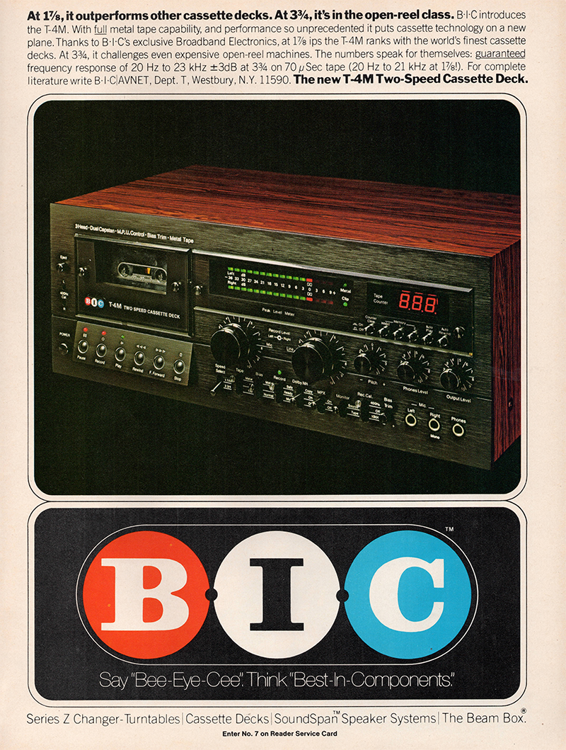 BIC advertisement in Audio, October 1979