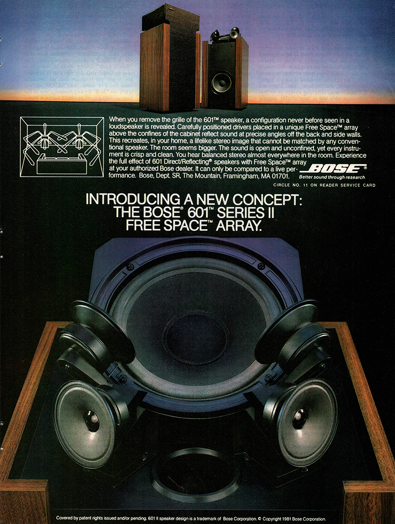 Bose advertisement in Stereo Review, November 1981