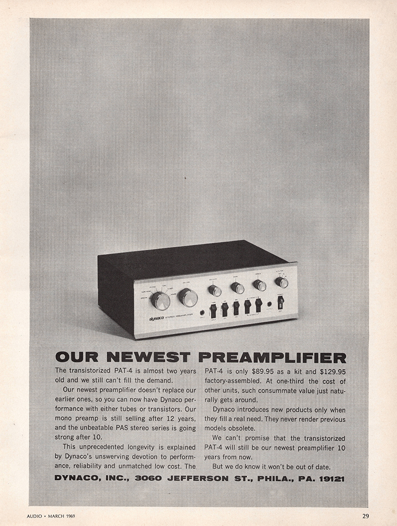 Dynaco advertisement in Audio, June 1969