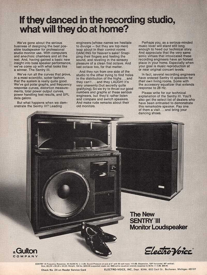 Electro-Voice advertisement in Audio, September 1973