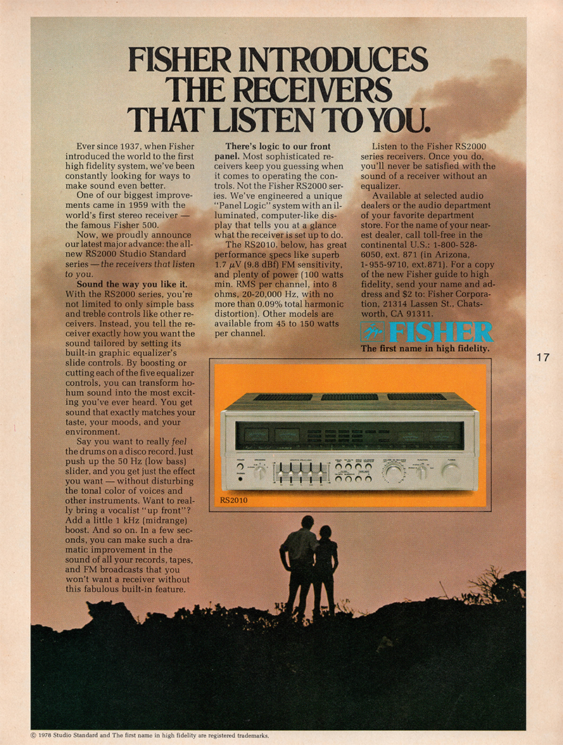 Fisher advertisement in Audio, October 1978