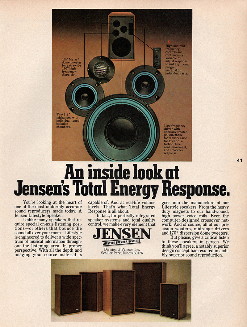 Jensen advertisement in Audio, October 1978