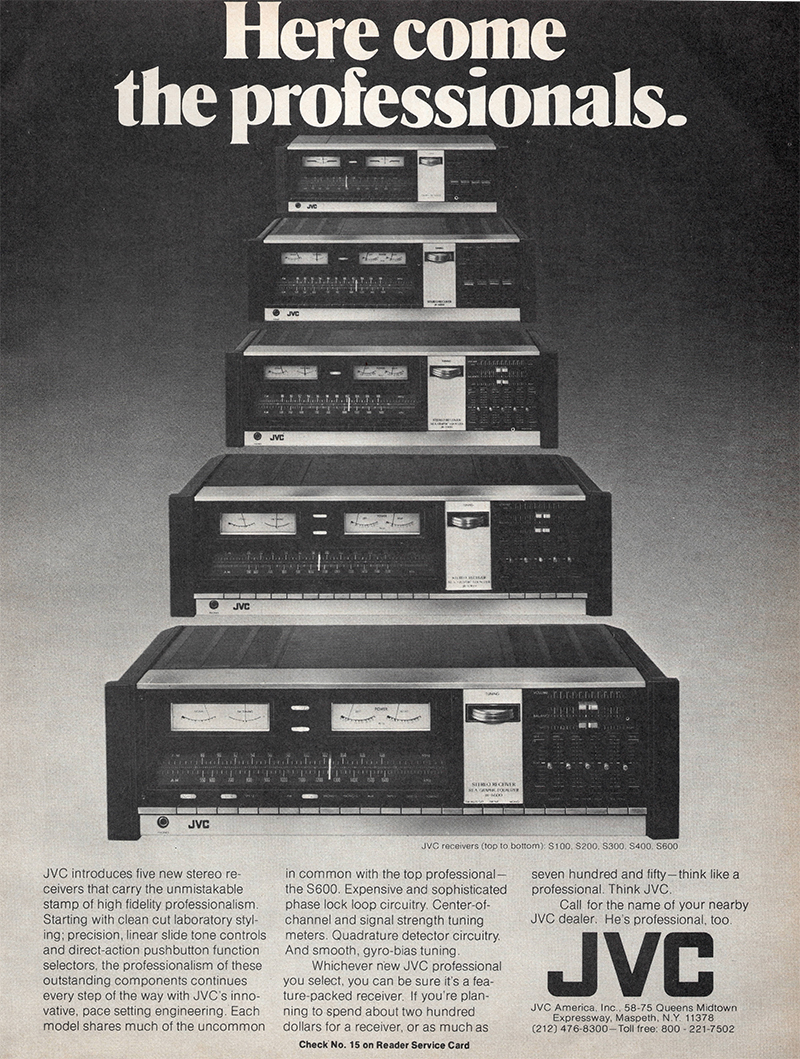 JVC advertisement in Audio, April 1976