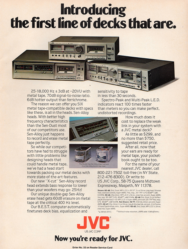 JVC advertisement in Audio, October 1979