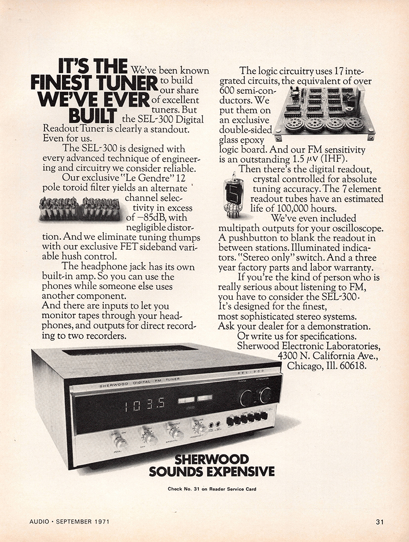 Kenwood advertisement in Audio, September 1971
