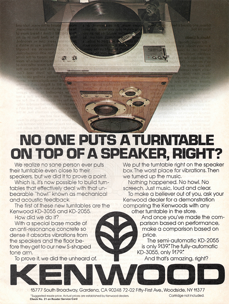 Kenwood advertisement in Audio, December 1976