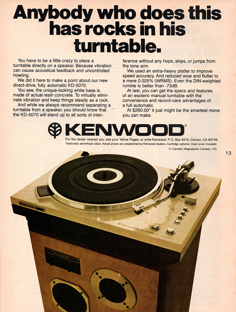 Kenwood advertisement in Audio, October 1978