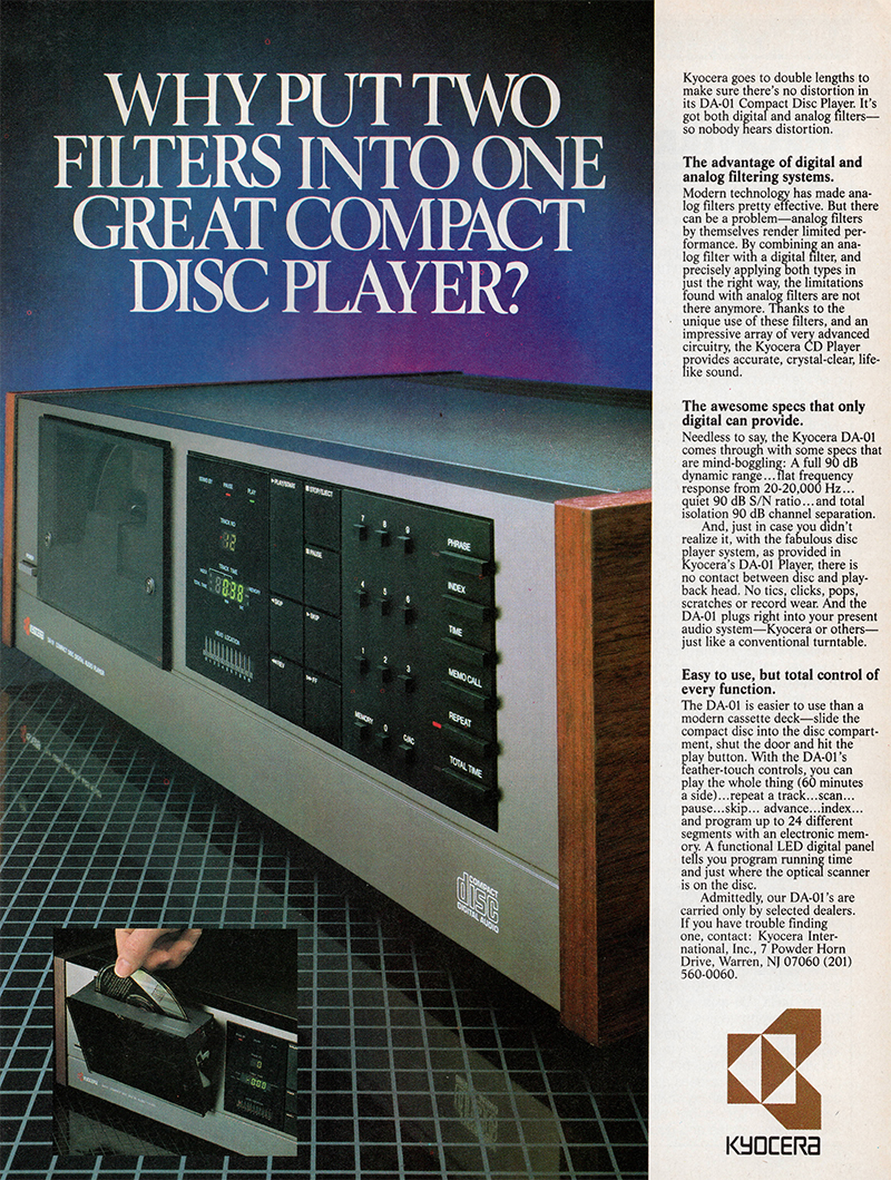 Kyocera advertisement in Audio, June 1983
