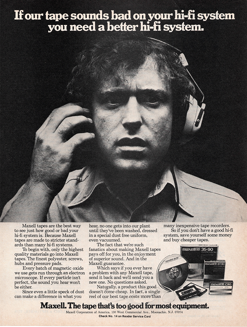 Maxell advertisement in Audio, September 1976