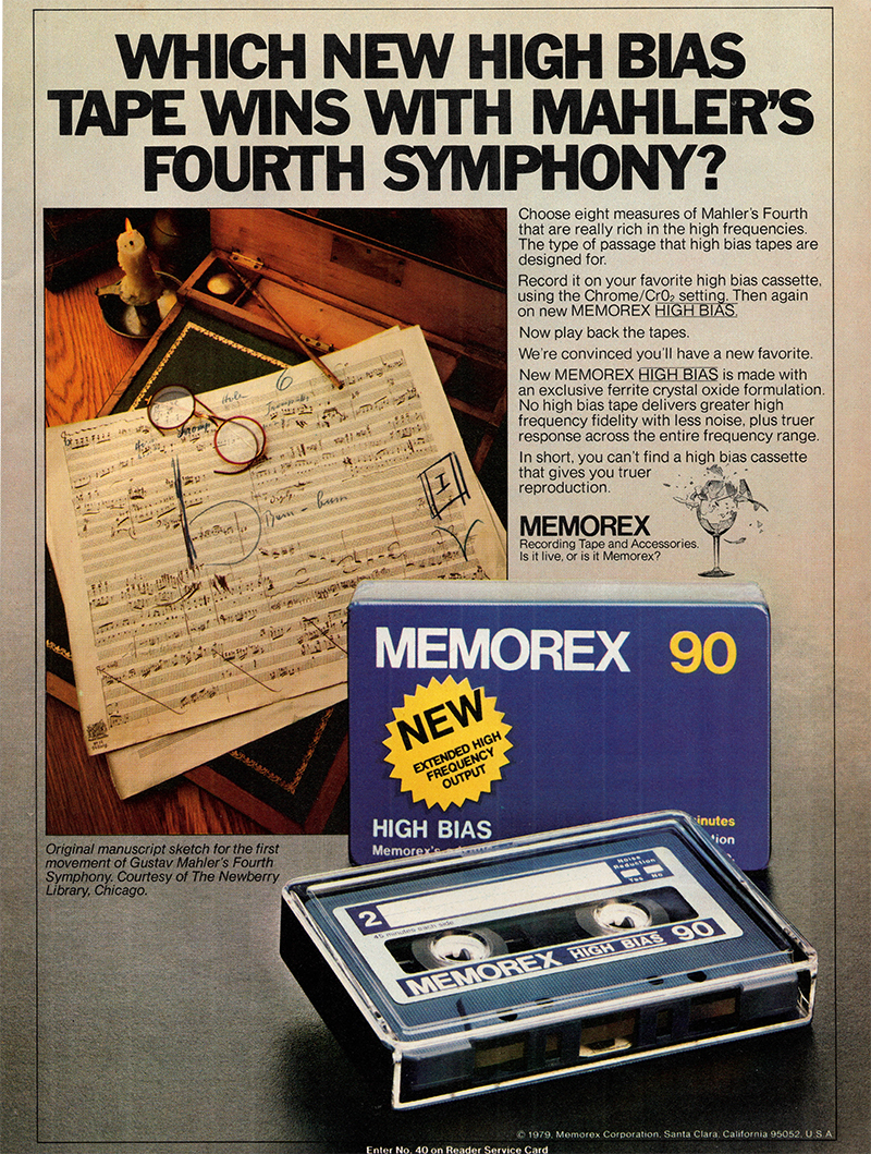 Memorex advertisement in Audio, October 1979