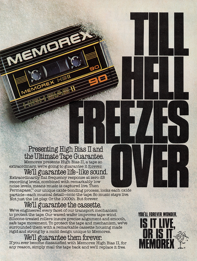 Memorex advertisement in Audio, February 1983