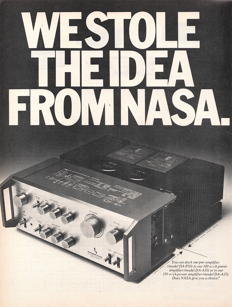 Mitsubishi advertisement in Audio, October 1976