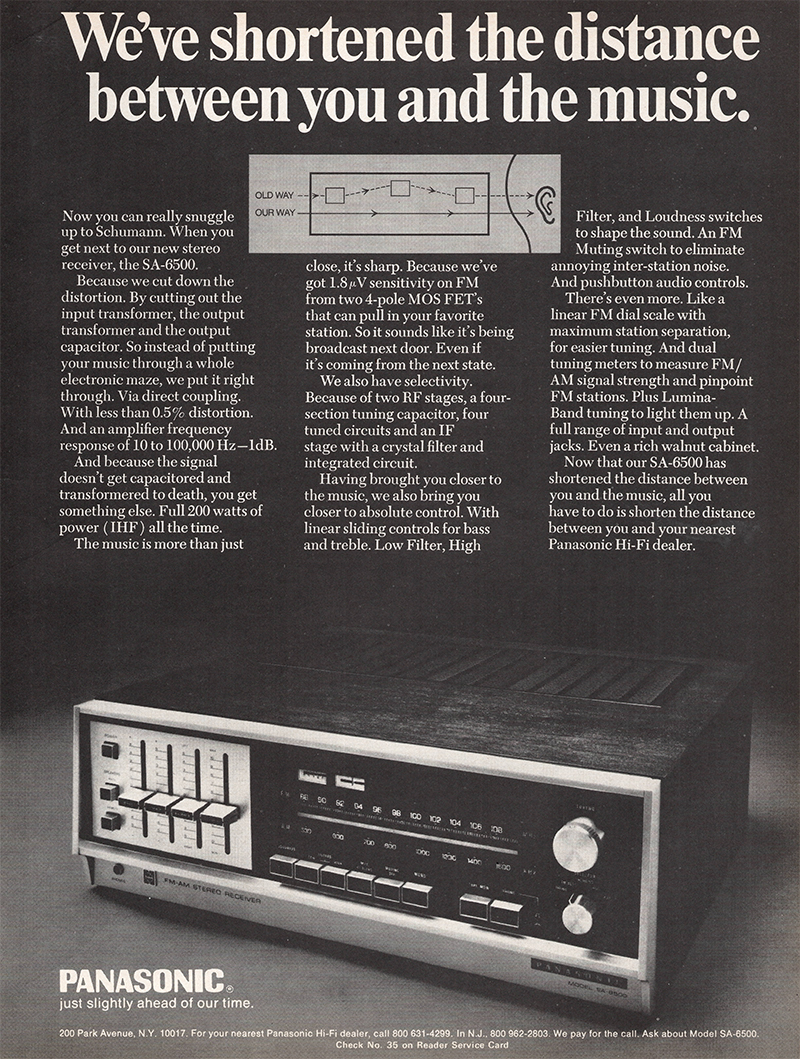 Panasonic advertisement in Audio, September 1971