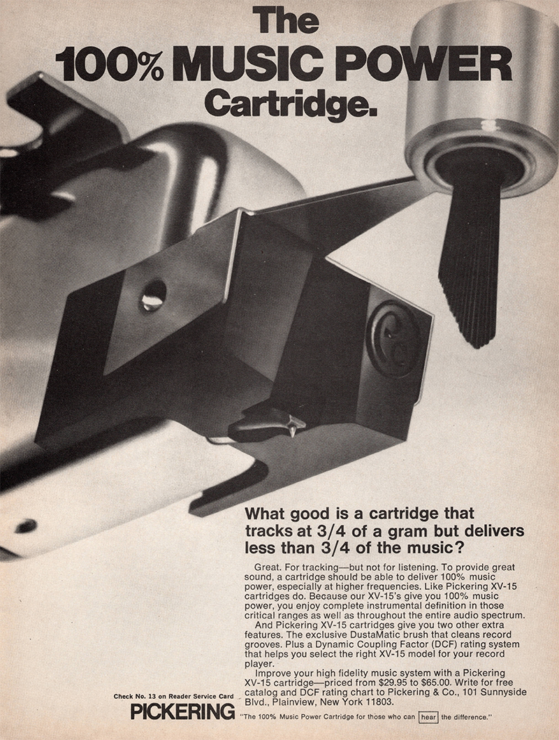Pickering advertisement in Audio, March 1971