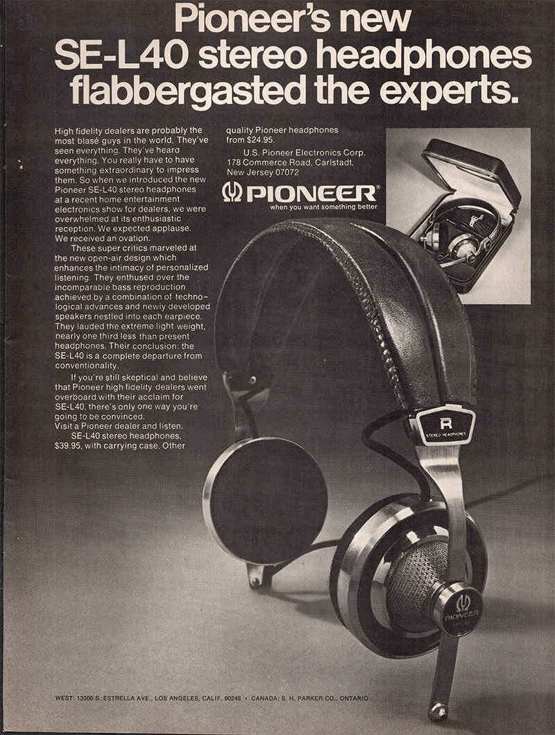 Pioneer advertisement in Audio, January 1972