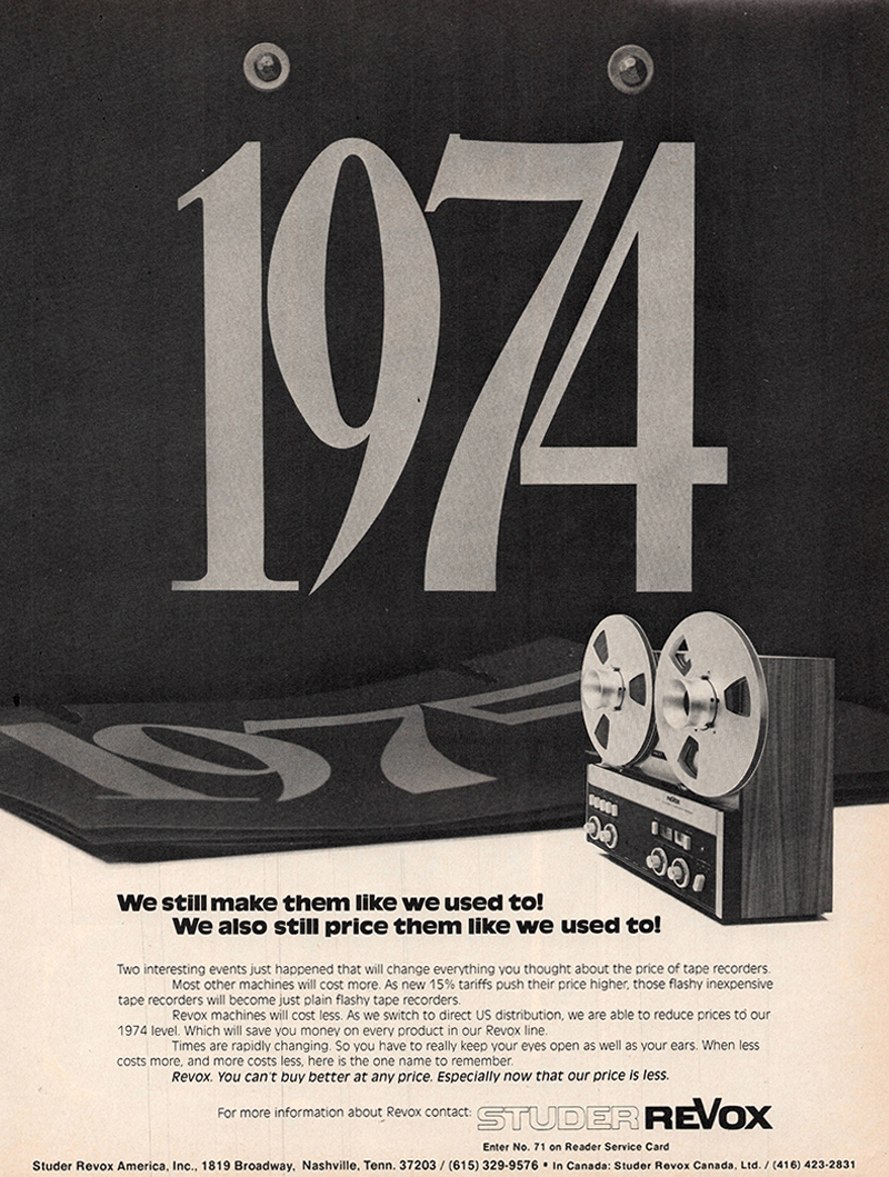 Revox advertisement in Audio, October 1977