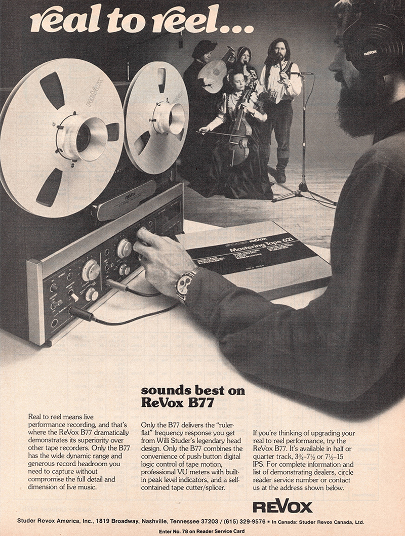 Revox advertisement in Audio, October 1978