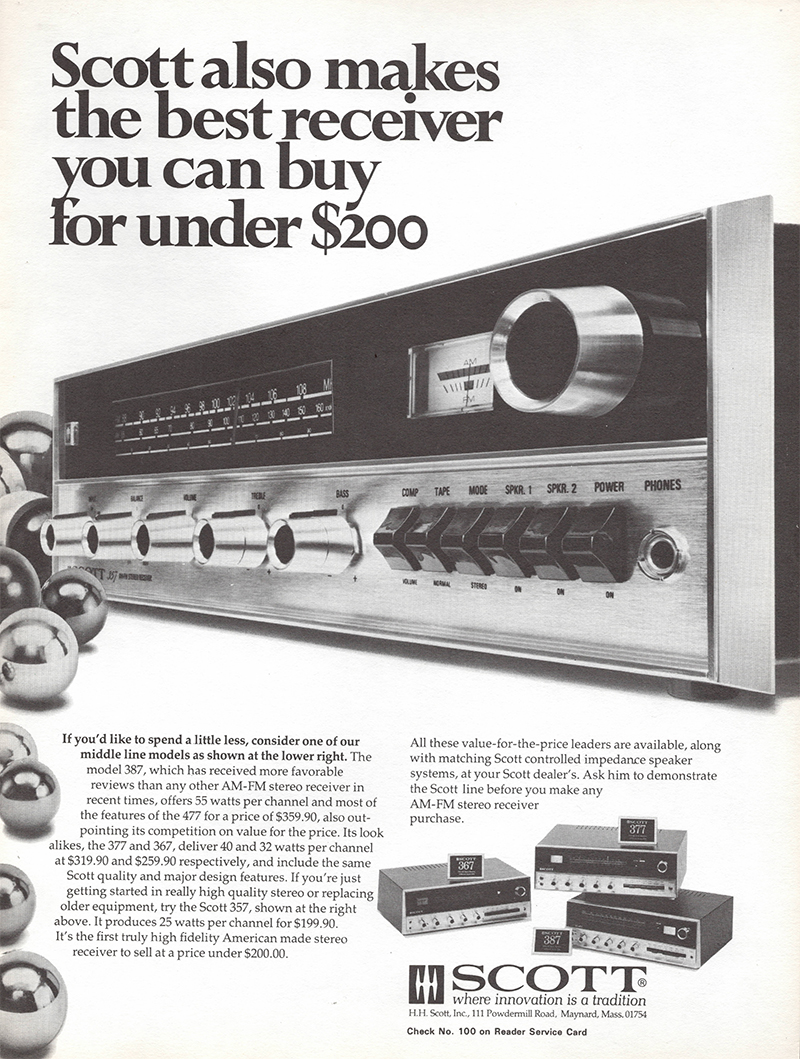 Scott advertisement in Audio, December 1971