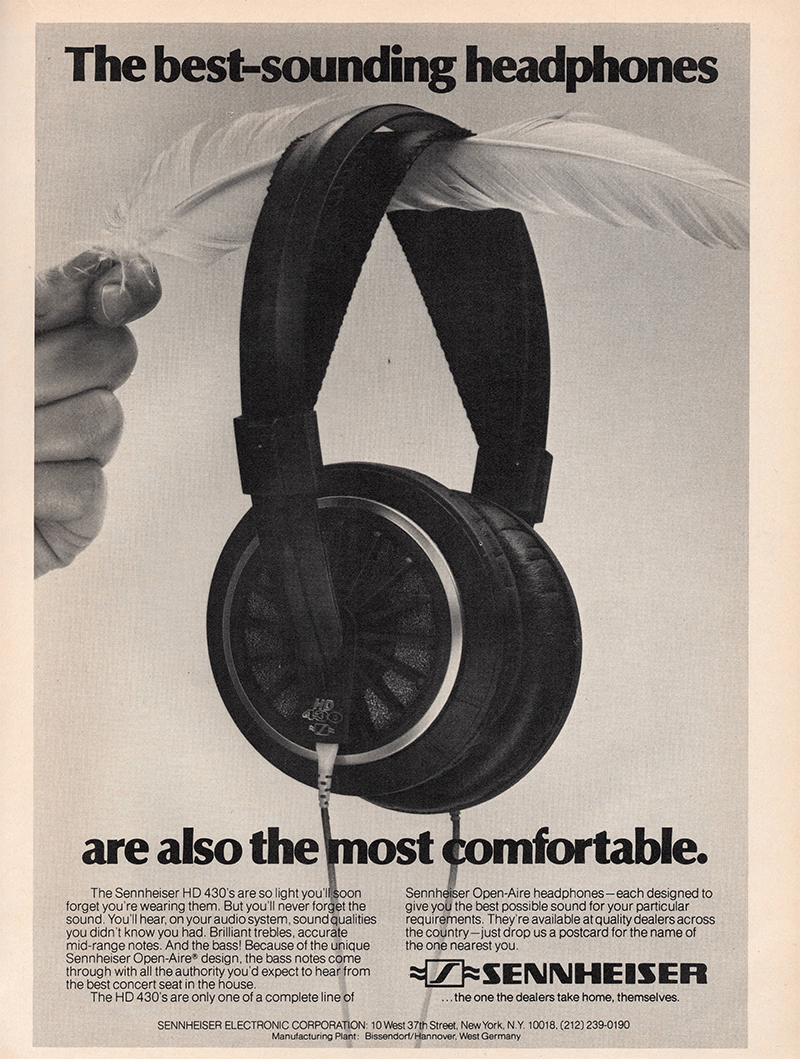 Sennheiser advertisement in Audio, October 1979