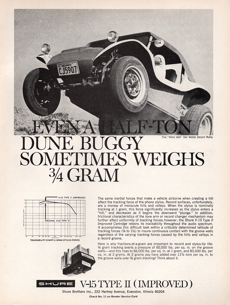 Shure advertisement in Audio, April 1970