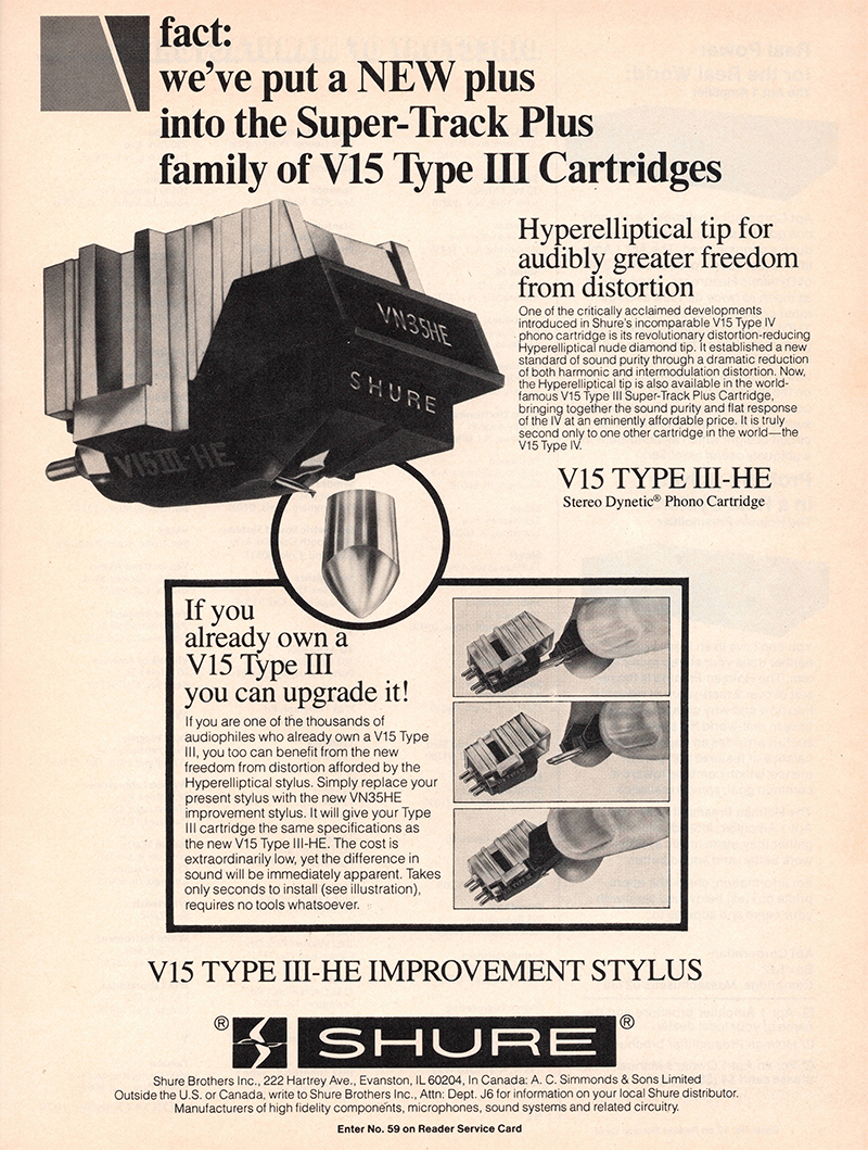Shure advertisement in Audio, October 1979