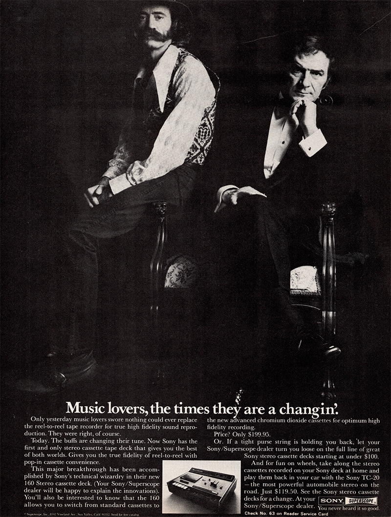 Sony advertisement in Audio, May 1971