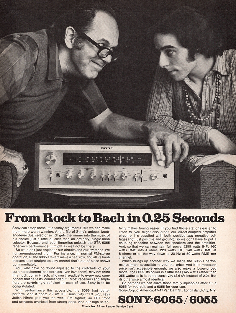 Sony advertisement in Audio, November 1971
