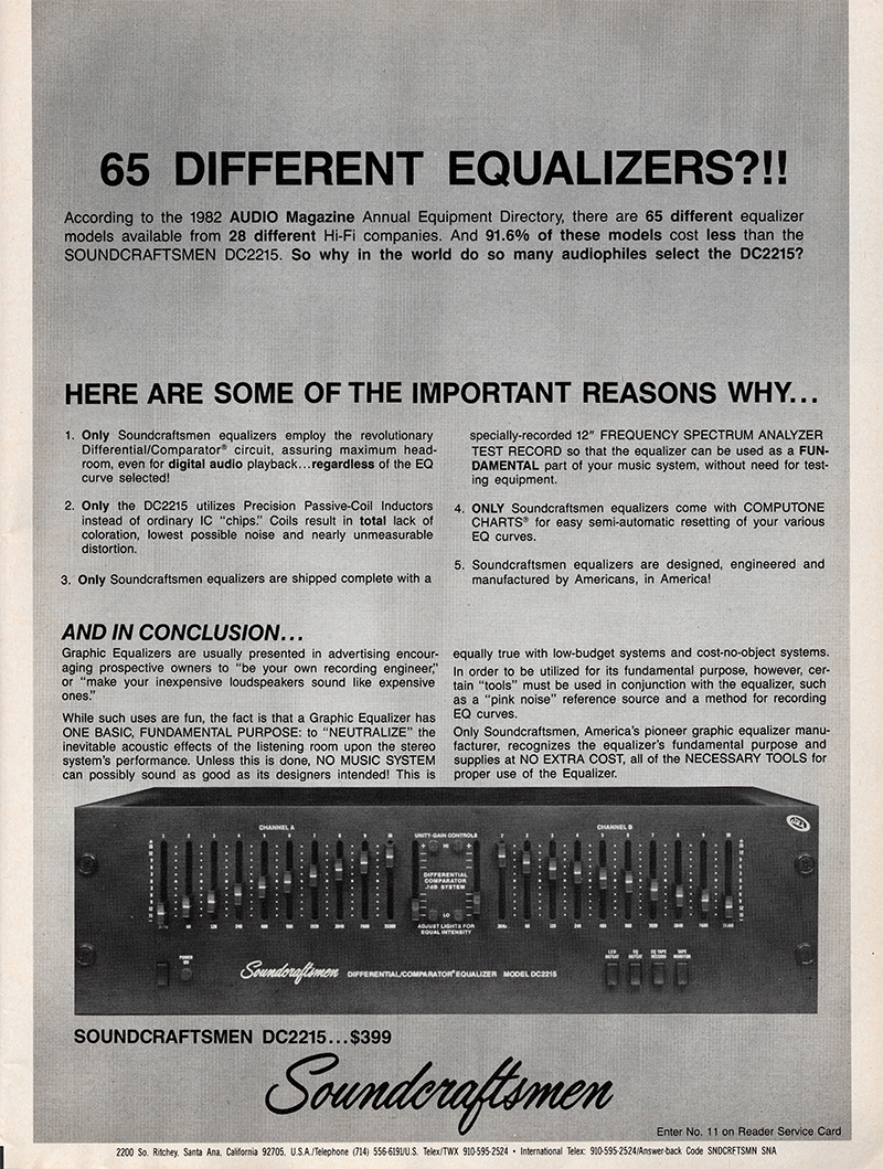 Soundcraftsmen advertisement in Audio, October 1983
