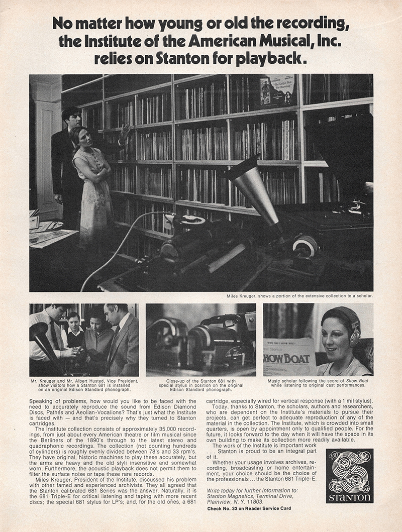 Stanton advertisement in Audio, July 1976