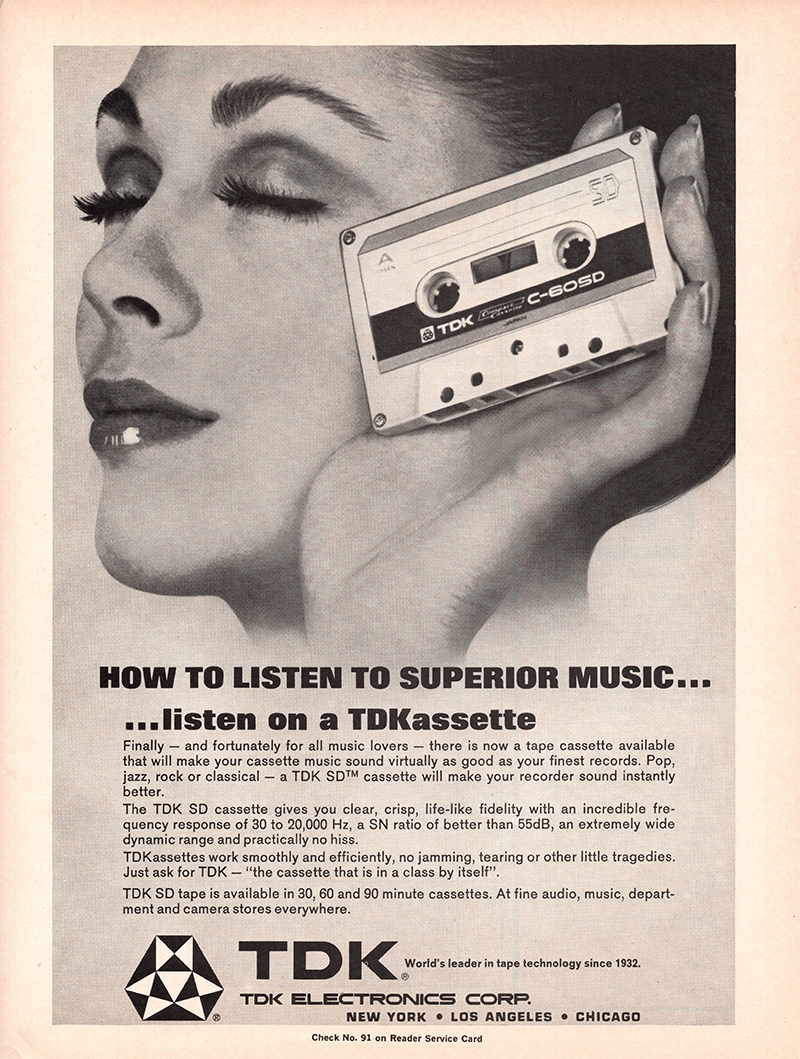 TDK advertisement in Audio, September 1970