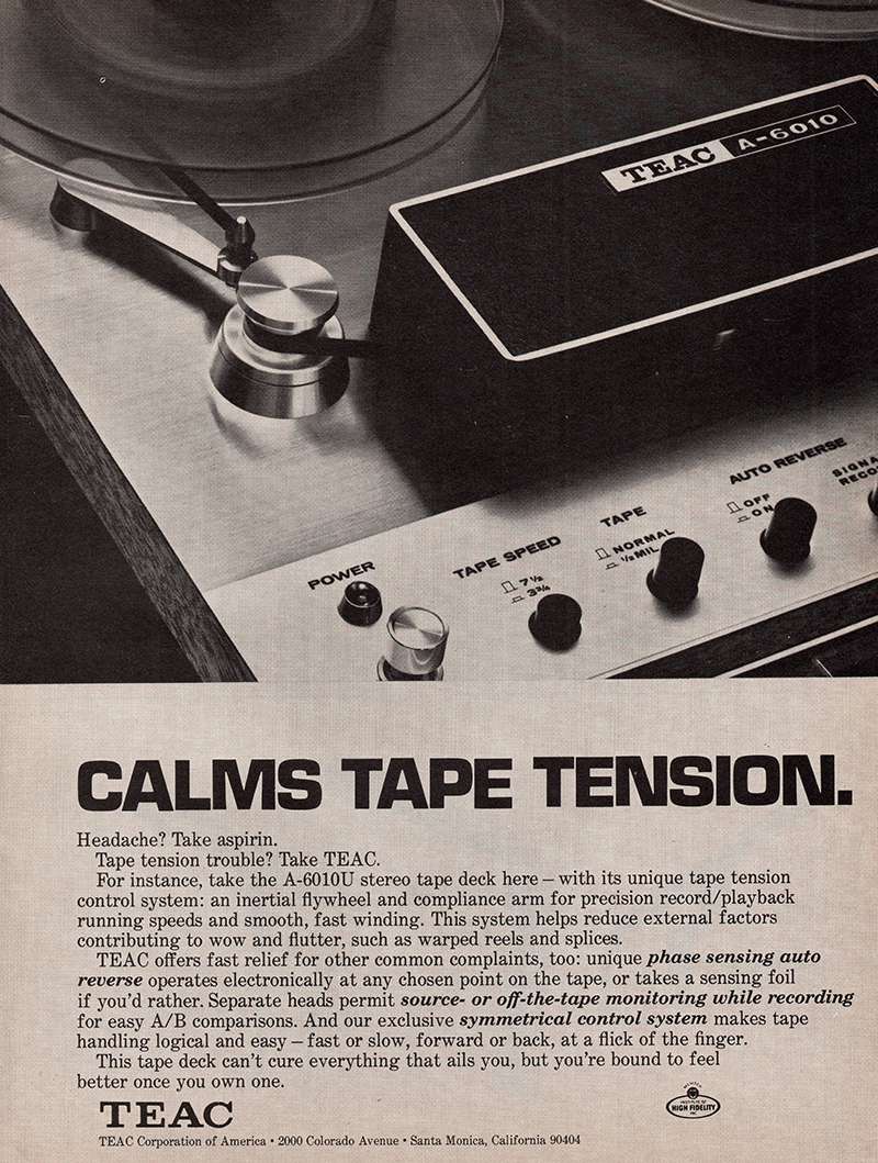 Teac advertisement in Audio, September 1970