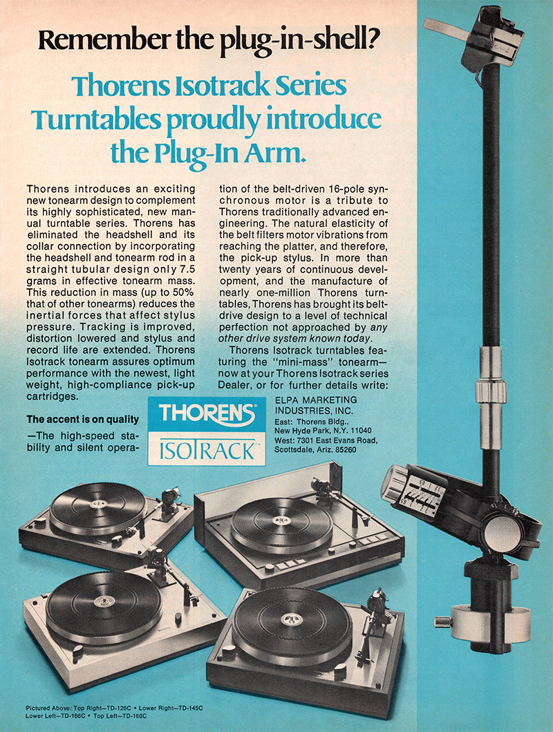 Thorens advertisement in Audio, October 1977