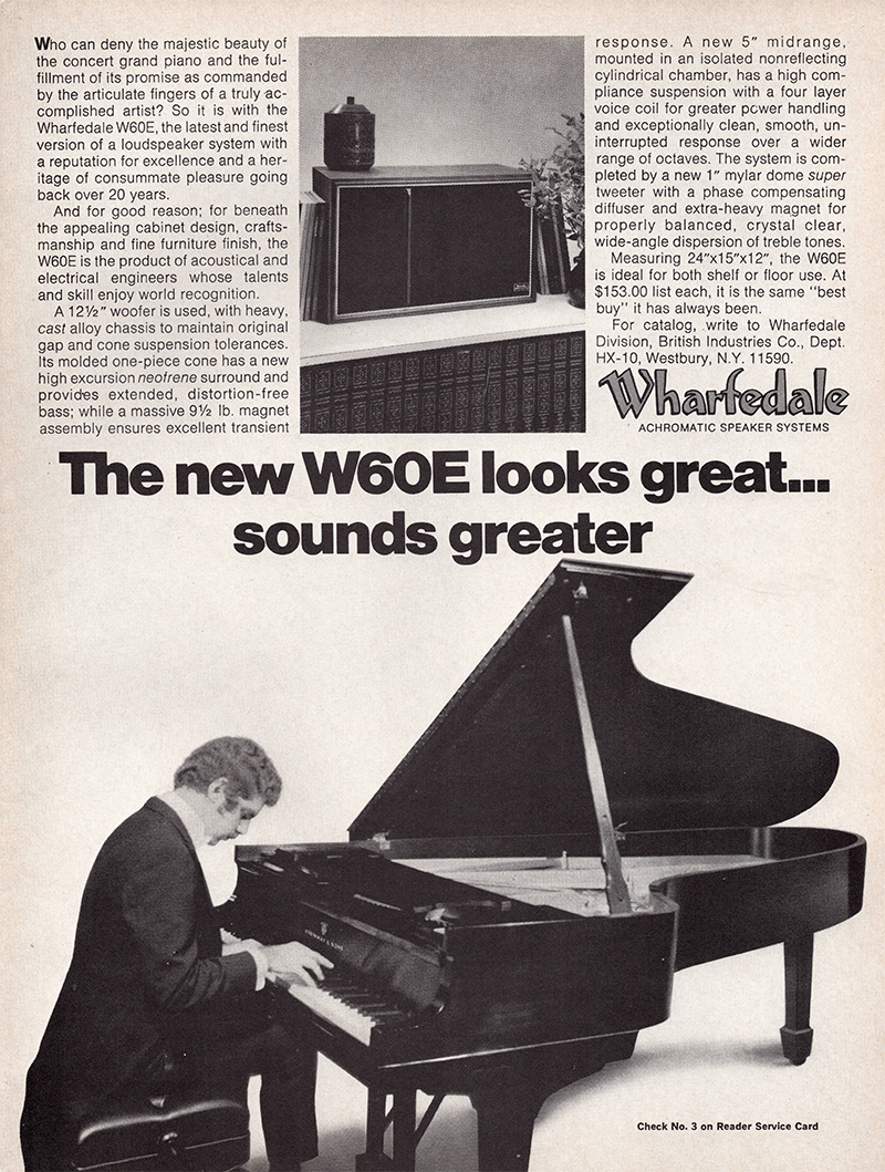 Wharfedale advertisement in Audio, December 1970