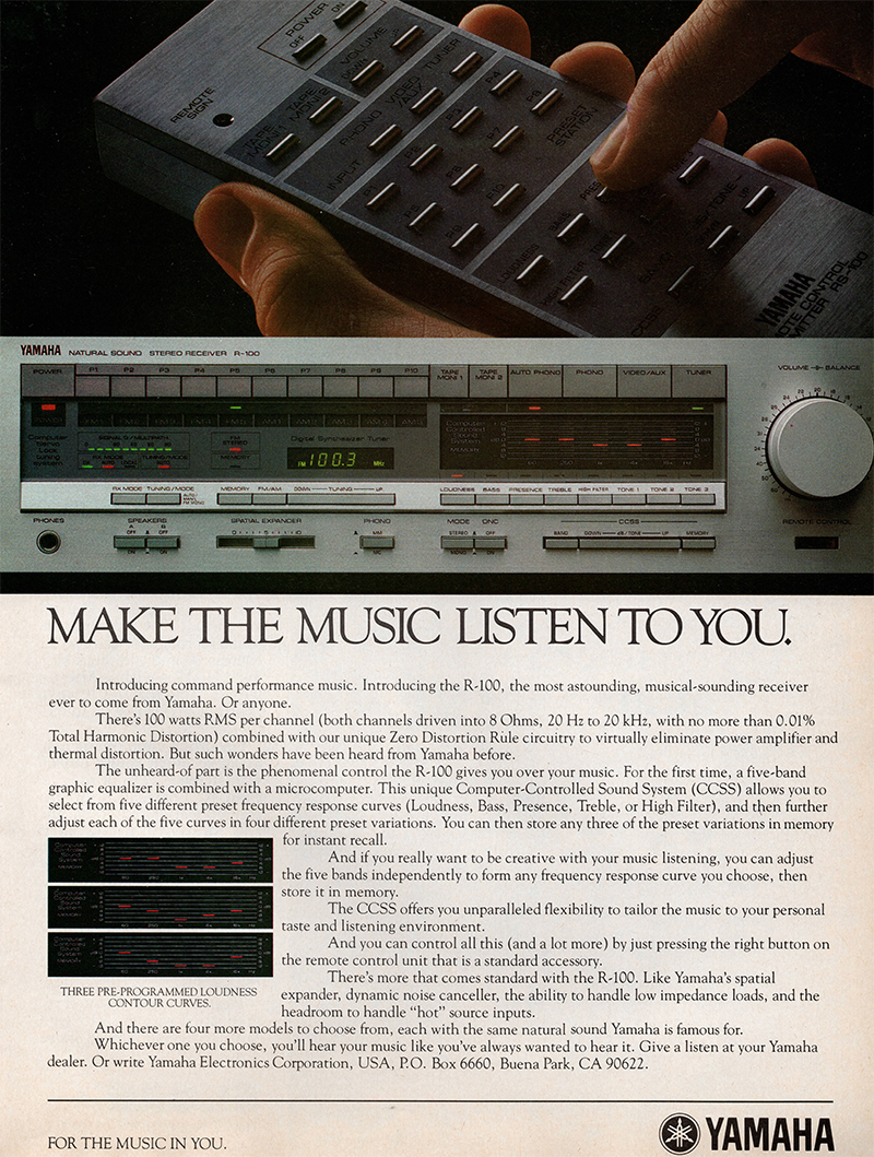 Yamaha advertisement in Audio, August 1983